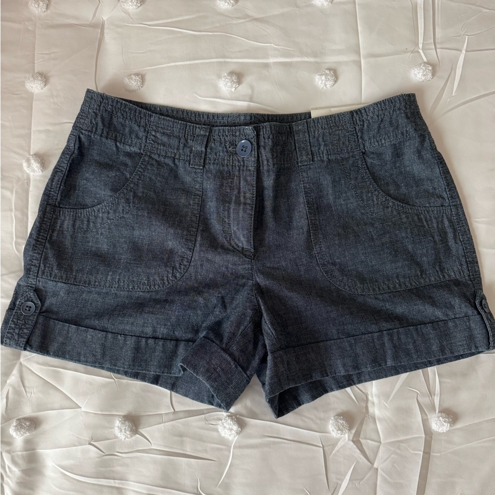 Ann Taylor Loft Blue Jean Shorts Classic Tailored Design